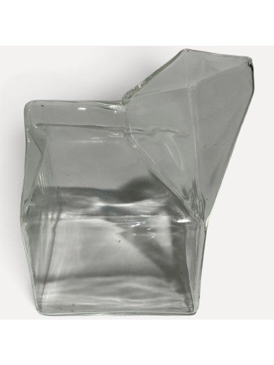 Vintage Other - Vintage Milk Carton Shaped Glass Creamer